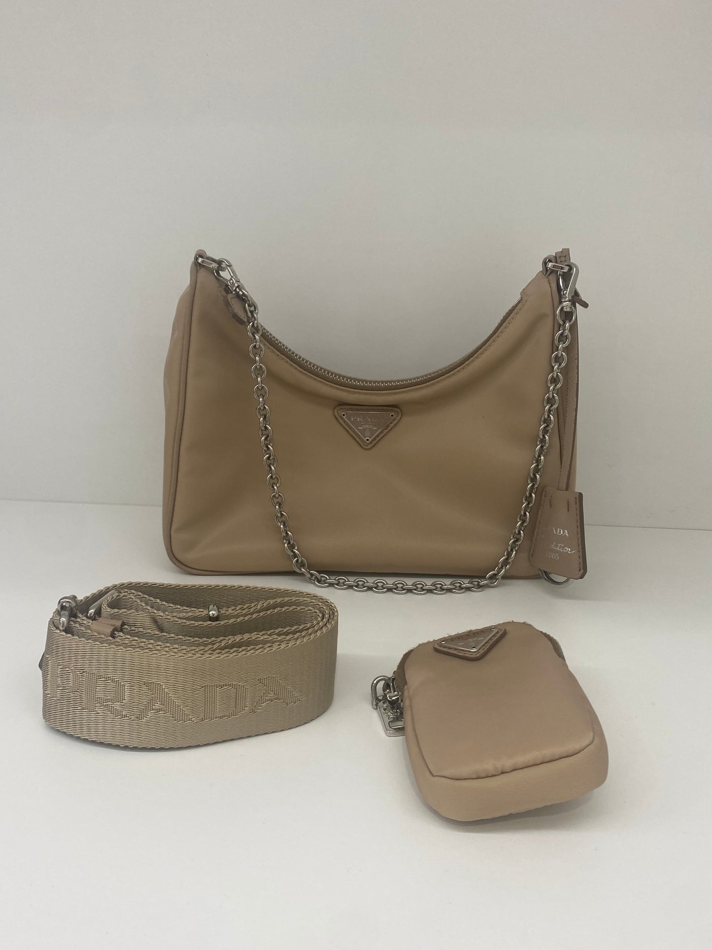 Prada Re Edition Nylon Beige Bag