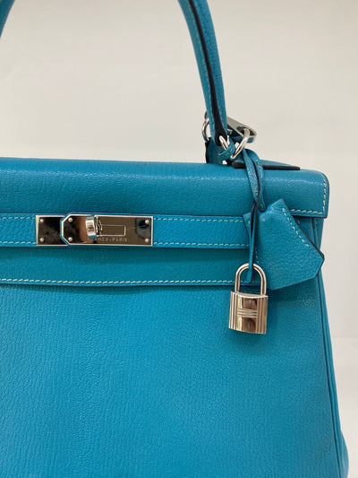 Hermes Kelly Blue Jean 28 PHW