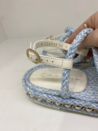 Chanel Blue rope sandal 36C