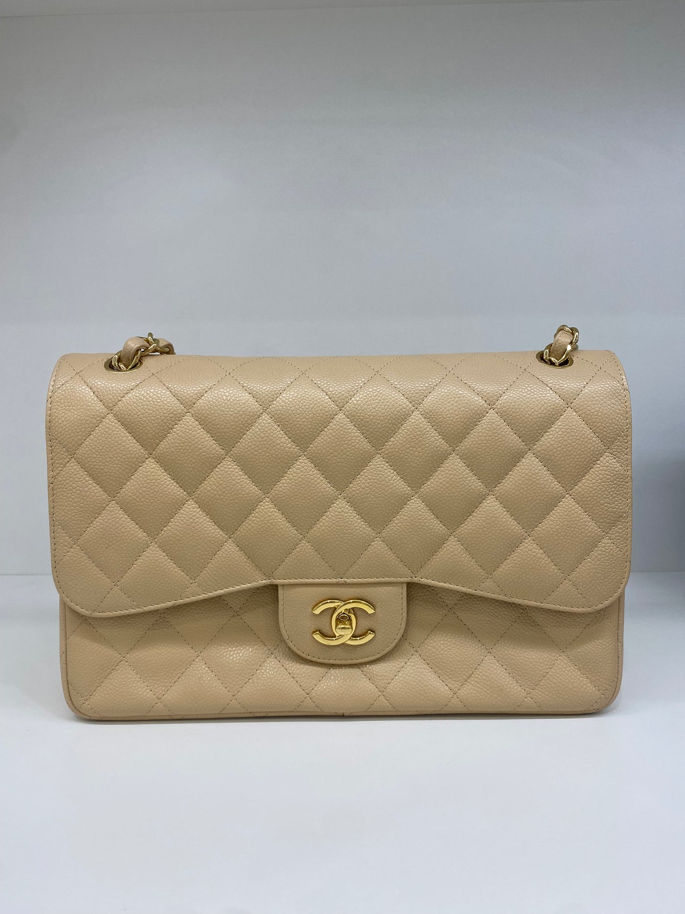 Chanel Classic Flap Jumbo Beige GHW