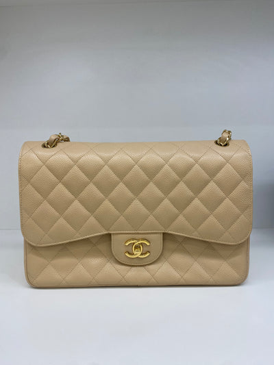 Chanel Classic Flap Jumbo Beige GHW
