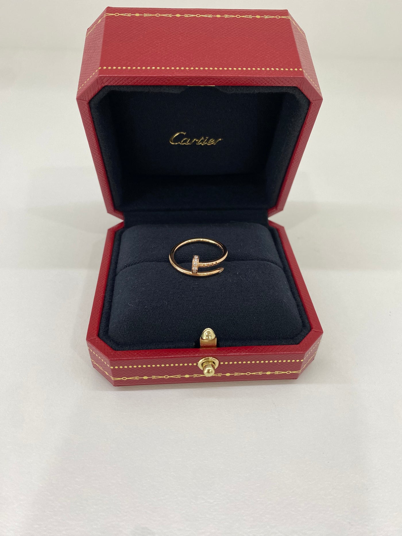 Cartier Juste Un Clou Ring Rose Gold Diamonds Size 51