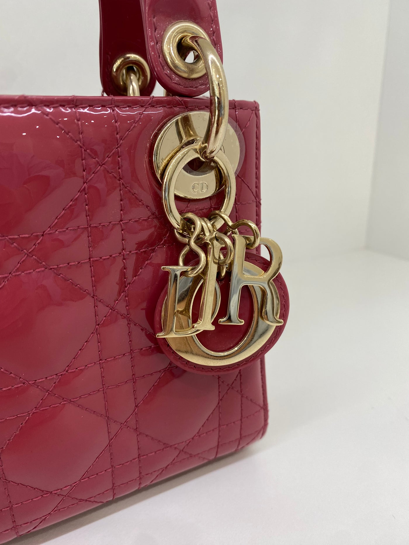 Christian Dior Lady Dior Small Rose Pink Patent