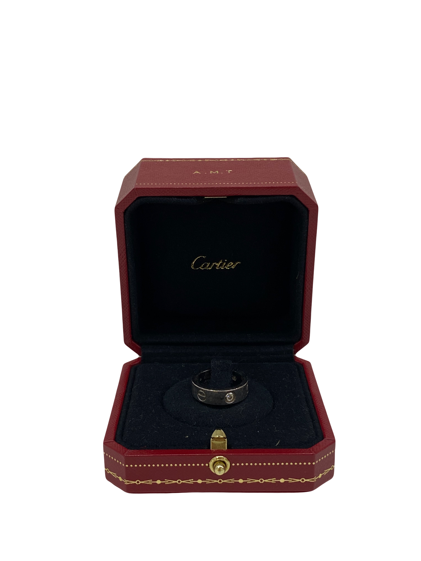 Cartier Love Ring Silver 3 Diamonds Size 51