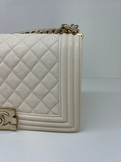 Chanel Boy Bag Medium White CGHW