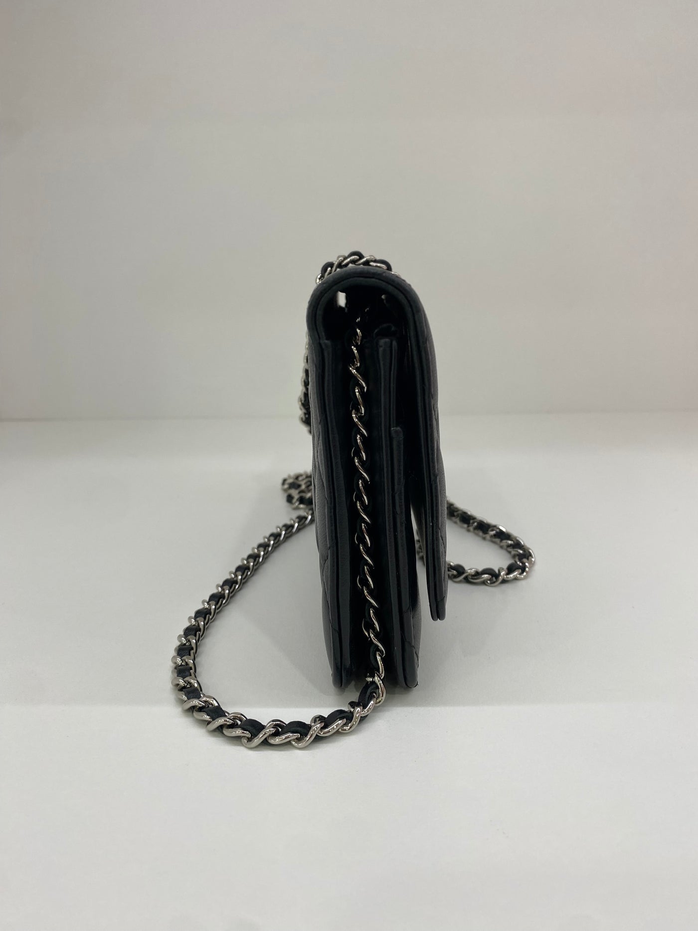 Chanel WOC Lambskin Black SHW