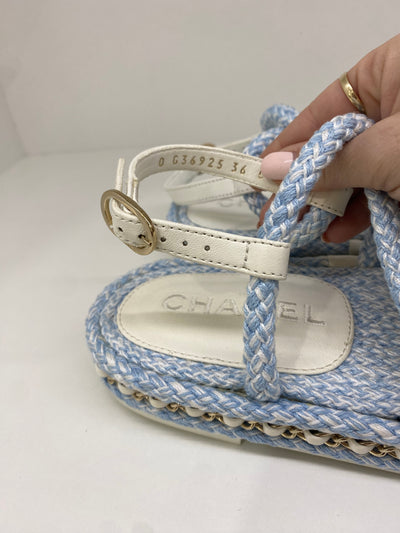 Chanel Blue rope sandal 36C