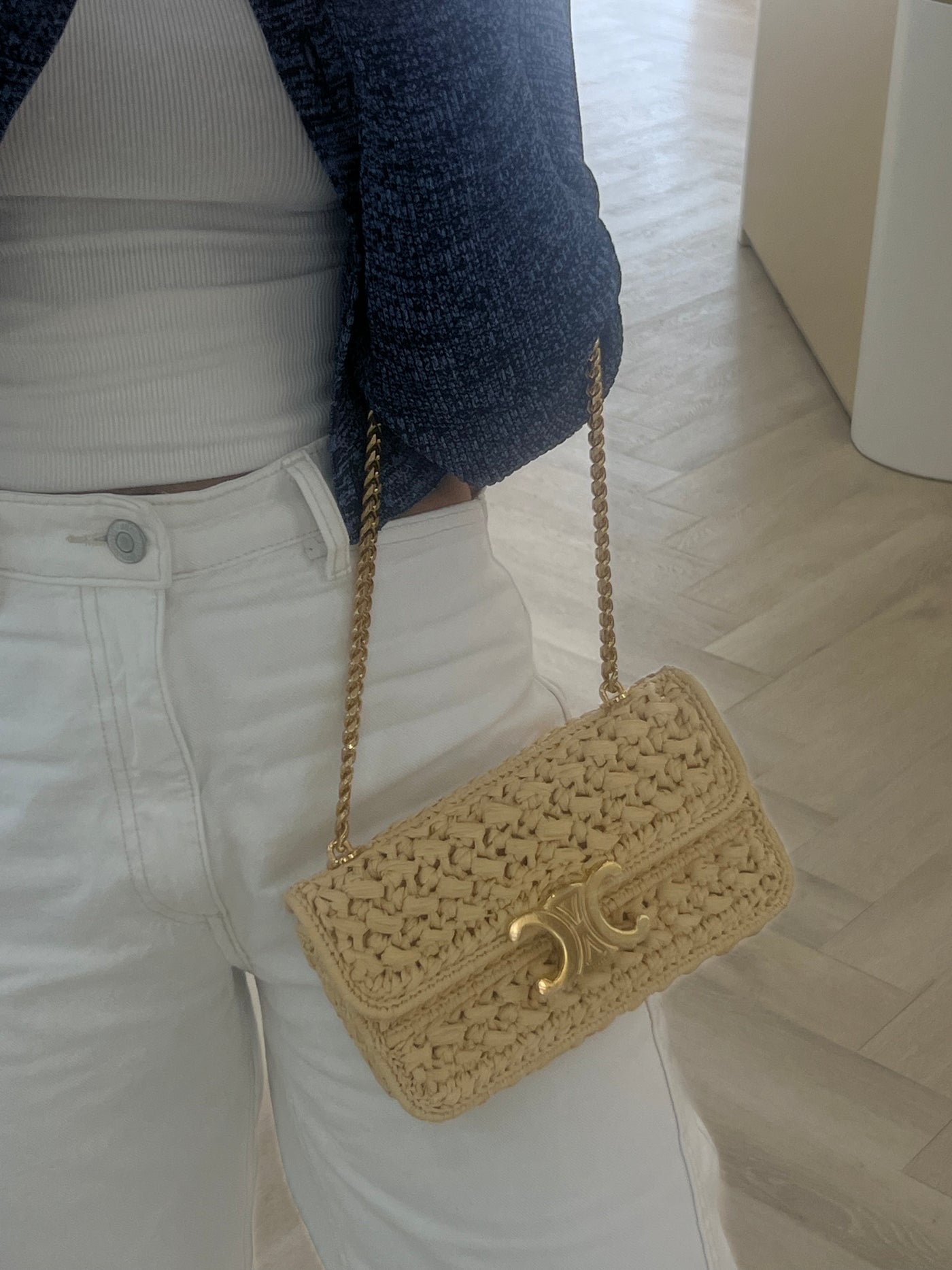 Celine Raffia Mini Trimophe