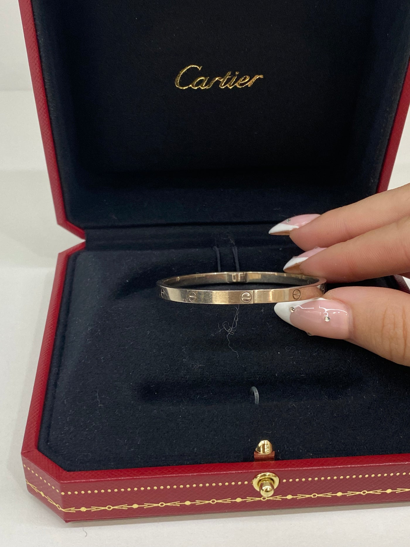 Cartier Love Bracelet White Gold Size 17