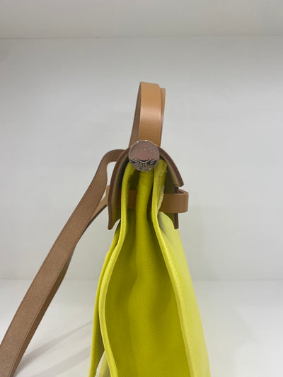 Hermes Herbag 31 PM - Lime PHW (c stamp)