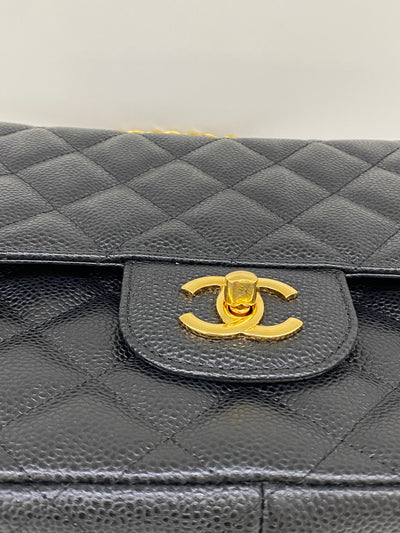 Chanel Classic Flap Large Jumbo Black Caviar GHW