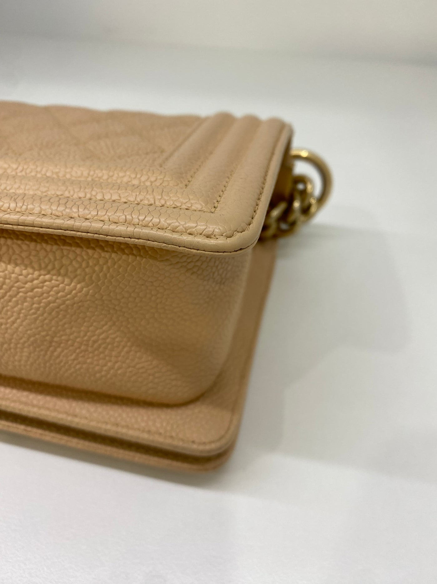 Chanel Small Boy Bag Beige GHW