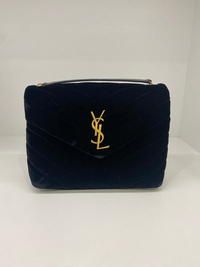 Saint Laurent Velvet LouLou Bag Black GHW