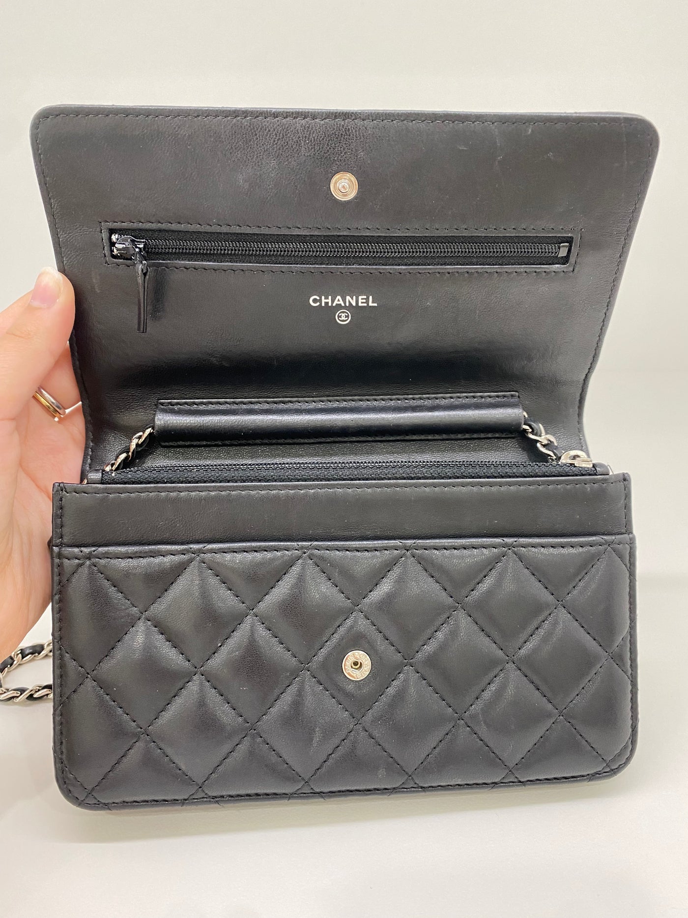Chanel WOC Black Lambskin SHW