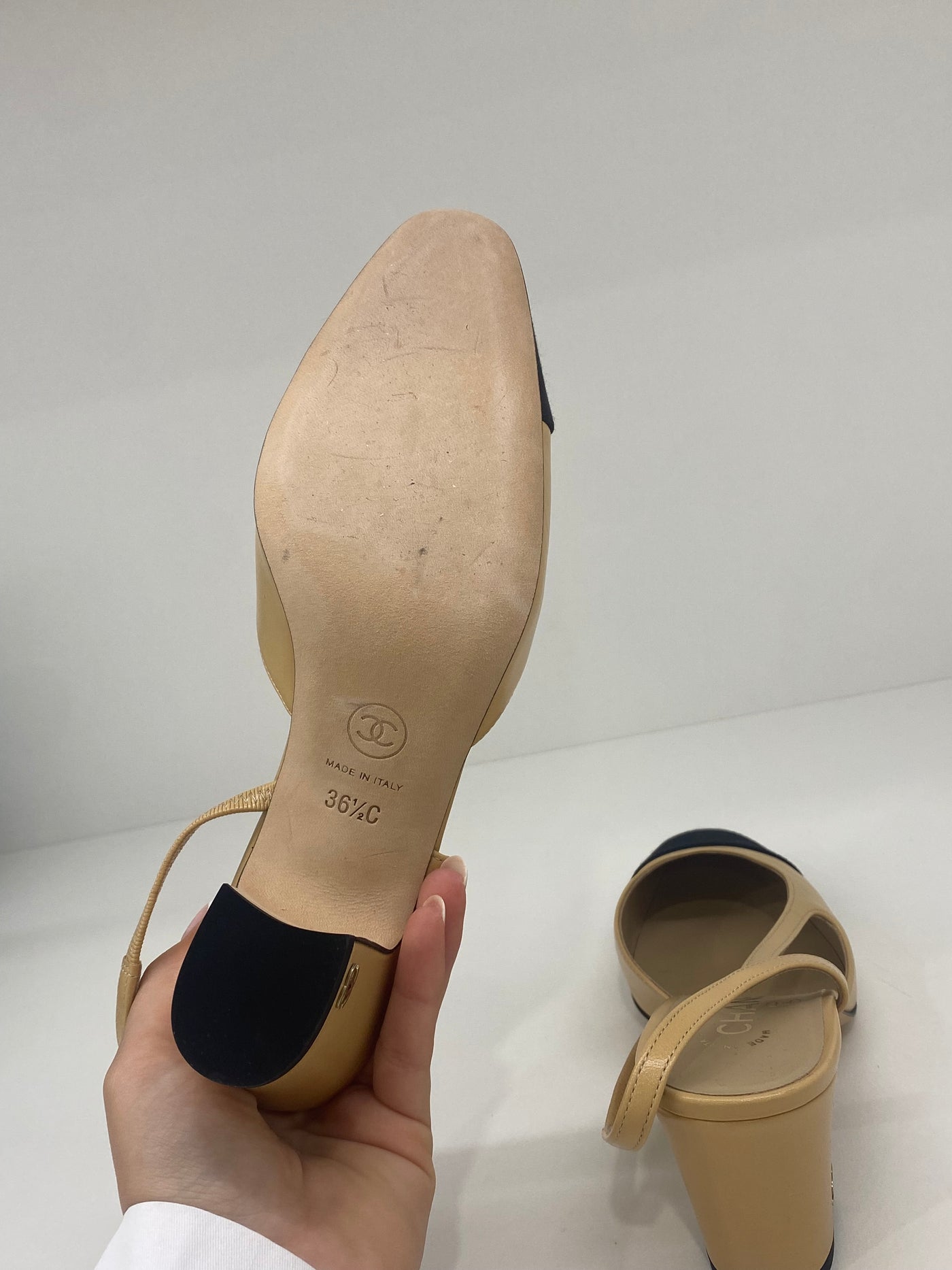 Chanel Slingback Nude Size 36.5C