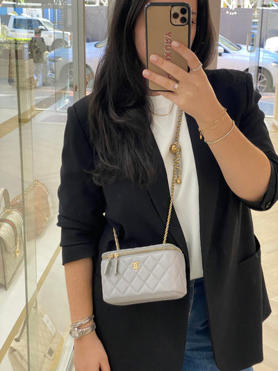 Chanel Vanity Bag Grey GHW