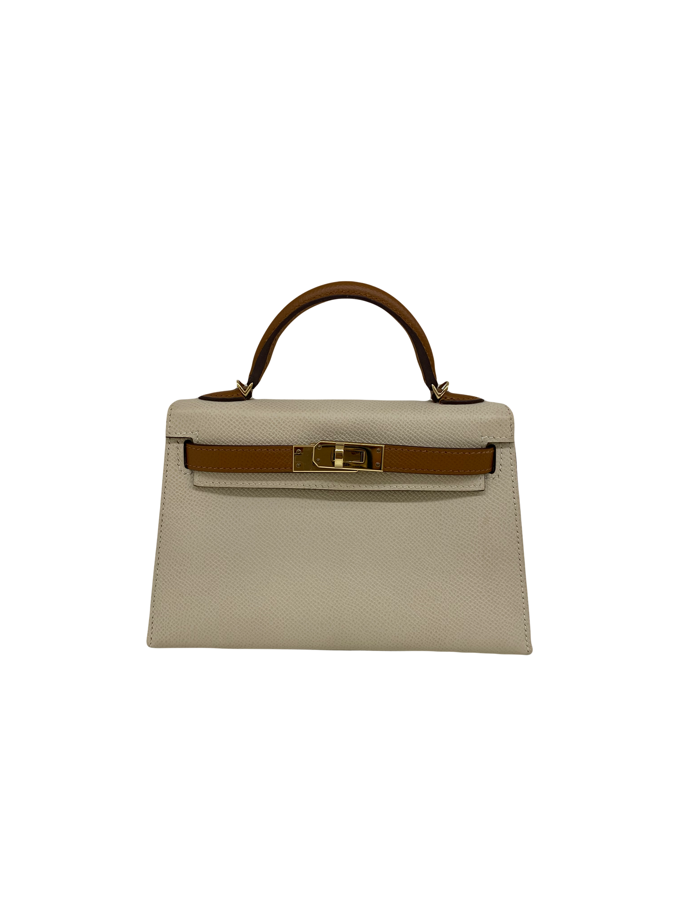 Hermes Mini Kelly Special Order Craie & Biscuit GHW