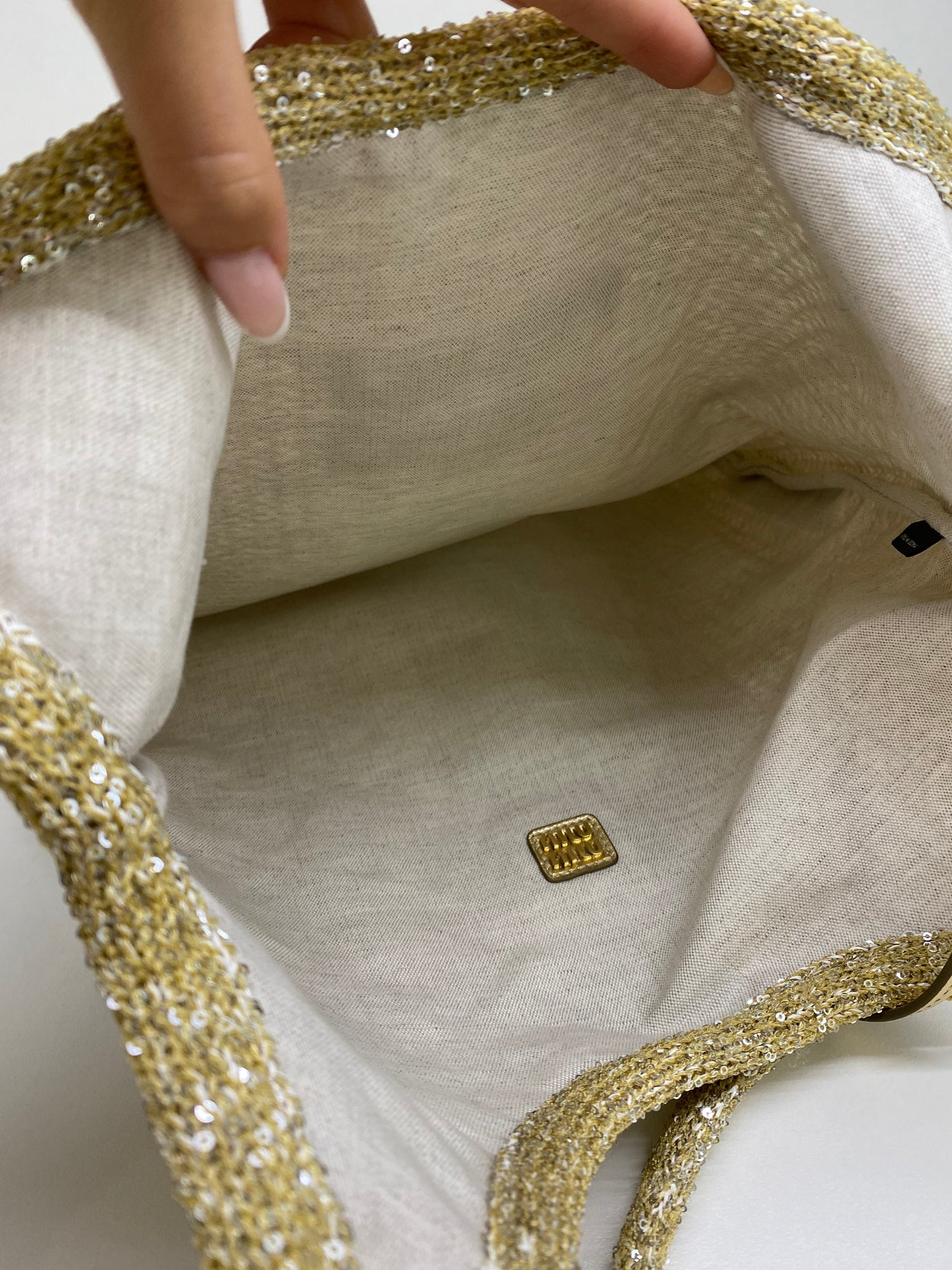 Miu Miu Gold Sequin Tote