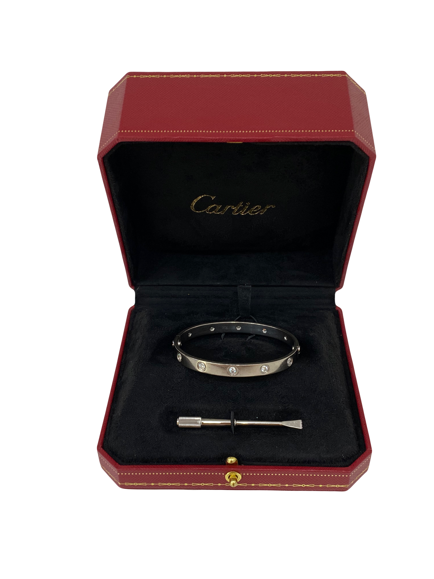 Cartier Love Bracelet - White Gold 10 Diamonds Size 17