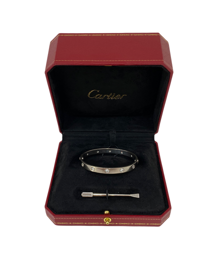 Cartier Love Bracelet - White Gold 10 Diamonds Size 17