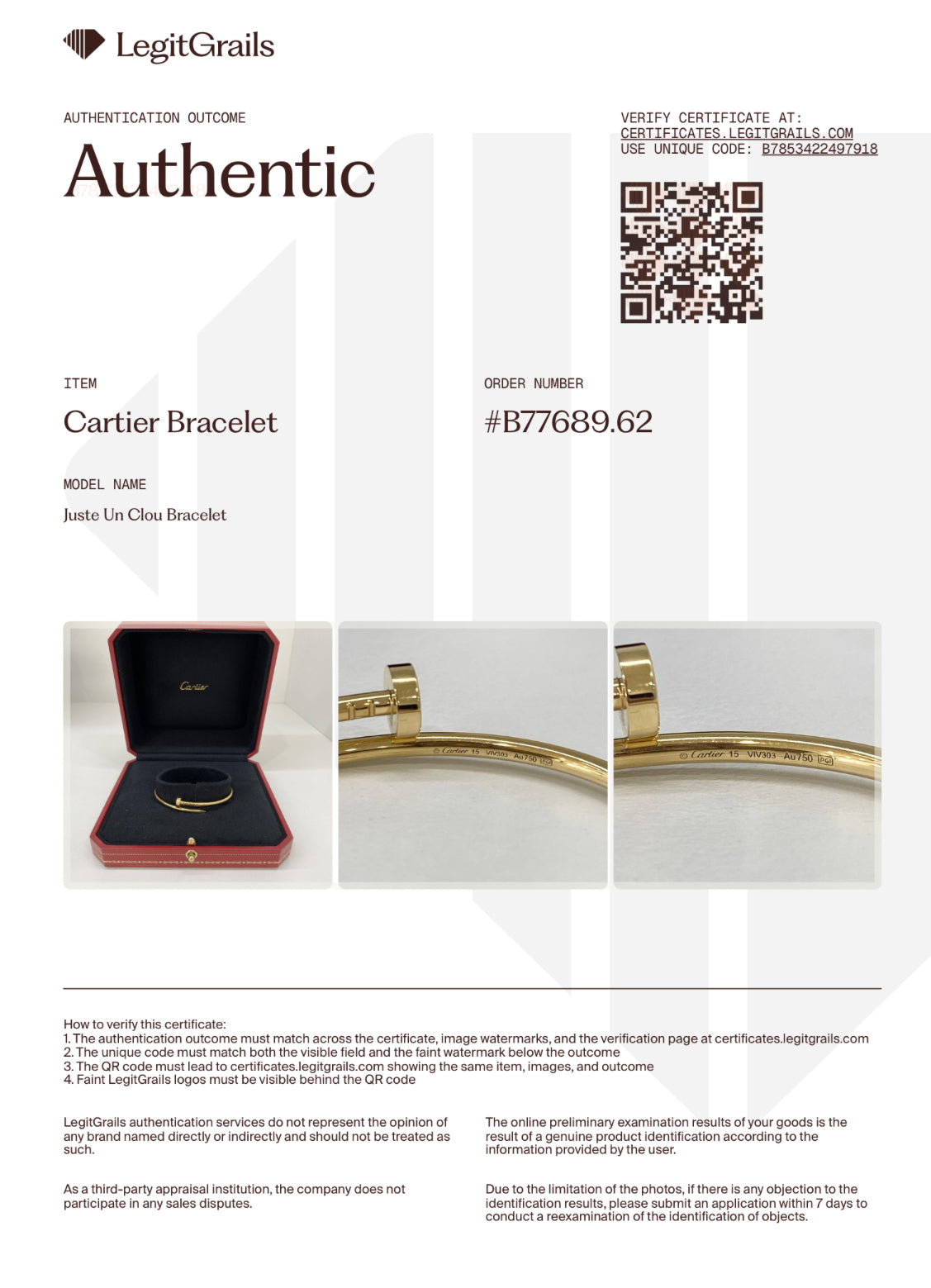 Cartier Juste Un Clou Bracelet Yellow Gold Small size 15