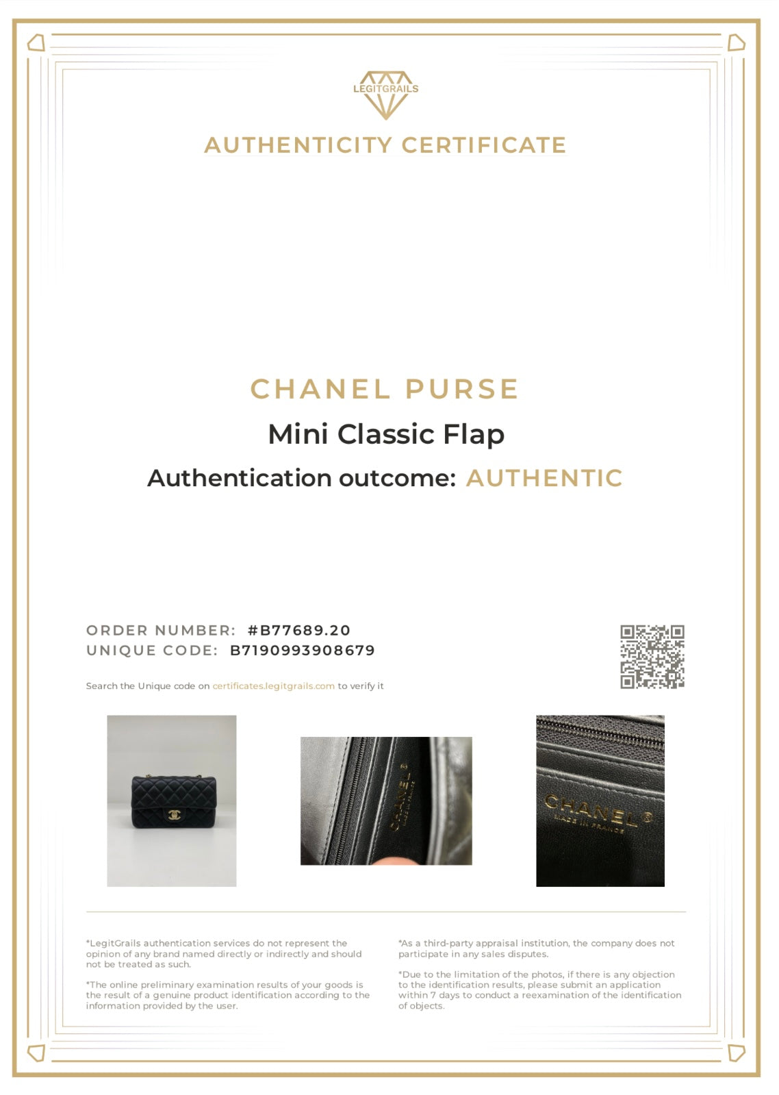 Chanel Mini Classic Bag Lambskin SGHW (microchip)