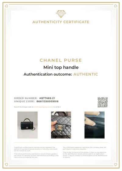 Chanel Mini Black Flap Top Handle Gold Detail GHW *microchip*