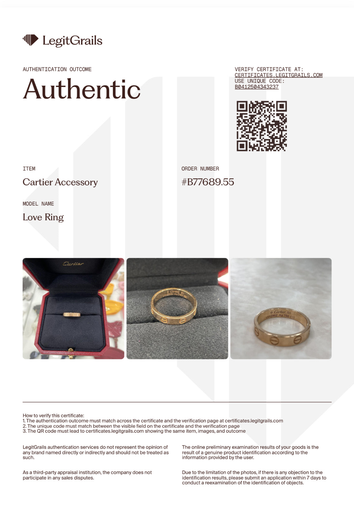 Cartier Love Ring Rose Gold Size 51 (Engraving)