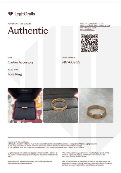 Cartier Love Ring Rose Gold Size 51 (Engraving)