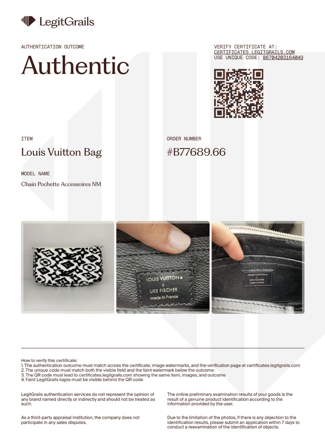 Louis Vuitton X Urs Fischer Pochette Black & White SHW
