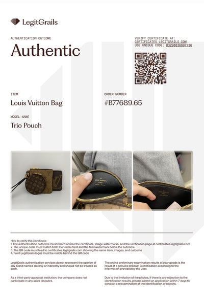 Louis Vuitton Trio Pouch Monogram GHW
