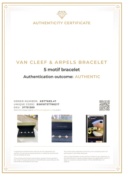 Van Cleef & Arpels Vintage Alhambra bracelet, 5 motifs MOP GHW