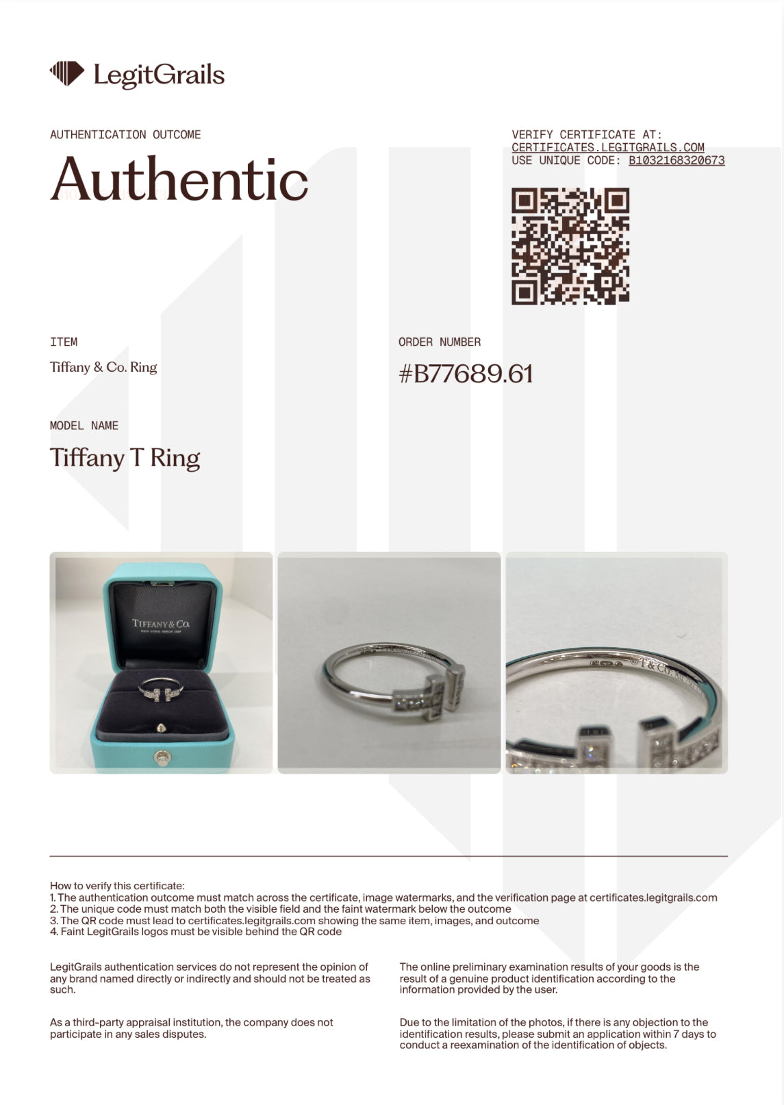 Tiffany & Co. T Diamond Wire Ring White Gold size 7