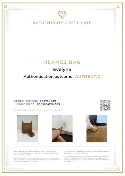 Hermès Mini Evelyne Gold Togo GHW