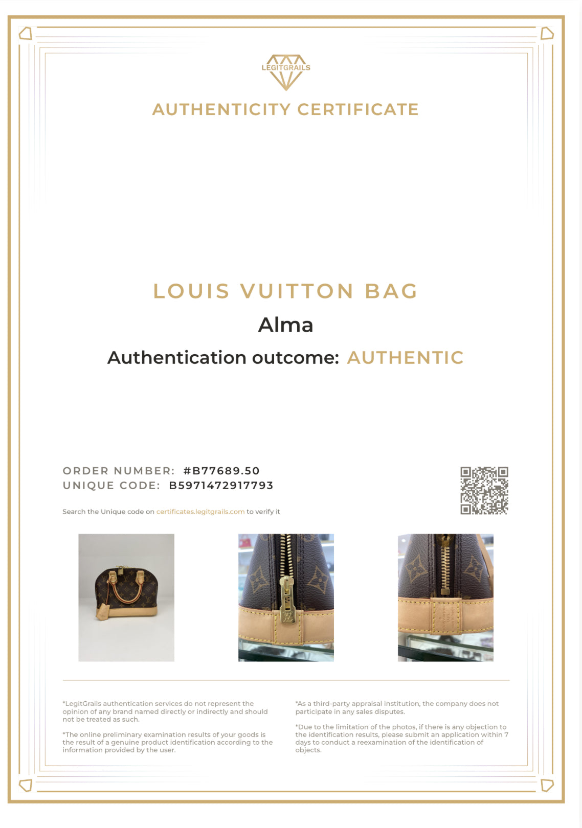 Louis Vuitton Alma BB Monogram GHW