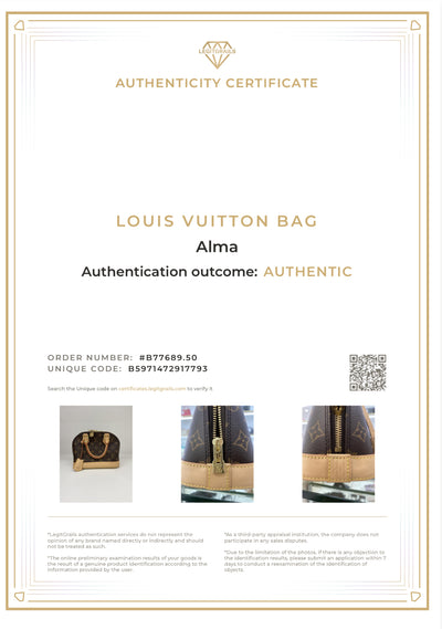 Louis Vuitton Alma BB Monogram GHW