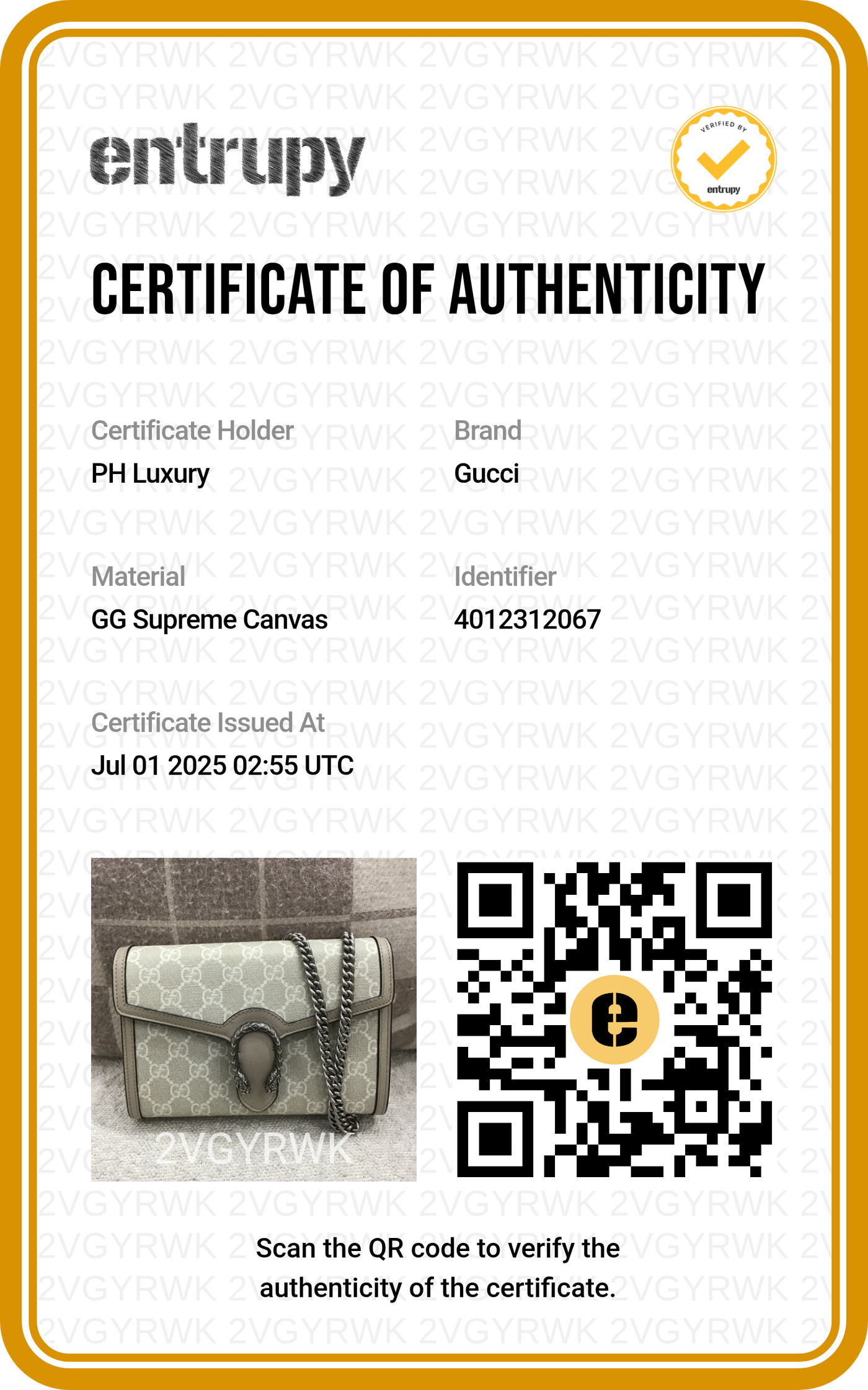 Gucci Dionysus WOC Beige and White GG