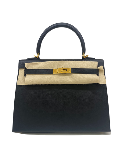 Hermes Kelly 25 - Black GHW (U Stamp)