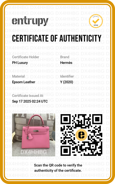Hermes Kelly 25 Sellier Epsom Rose Confetti PHW