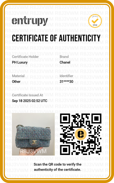 Chanel Mini Rectangle Blue Tweed GHW