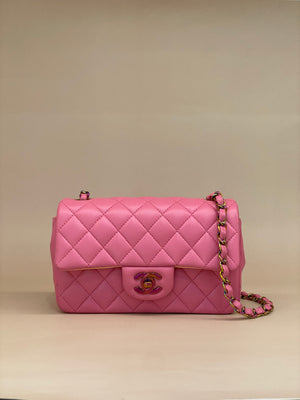 Chanel Mini Rectangle Classic Flap Pink