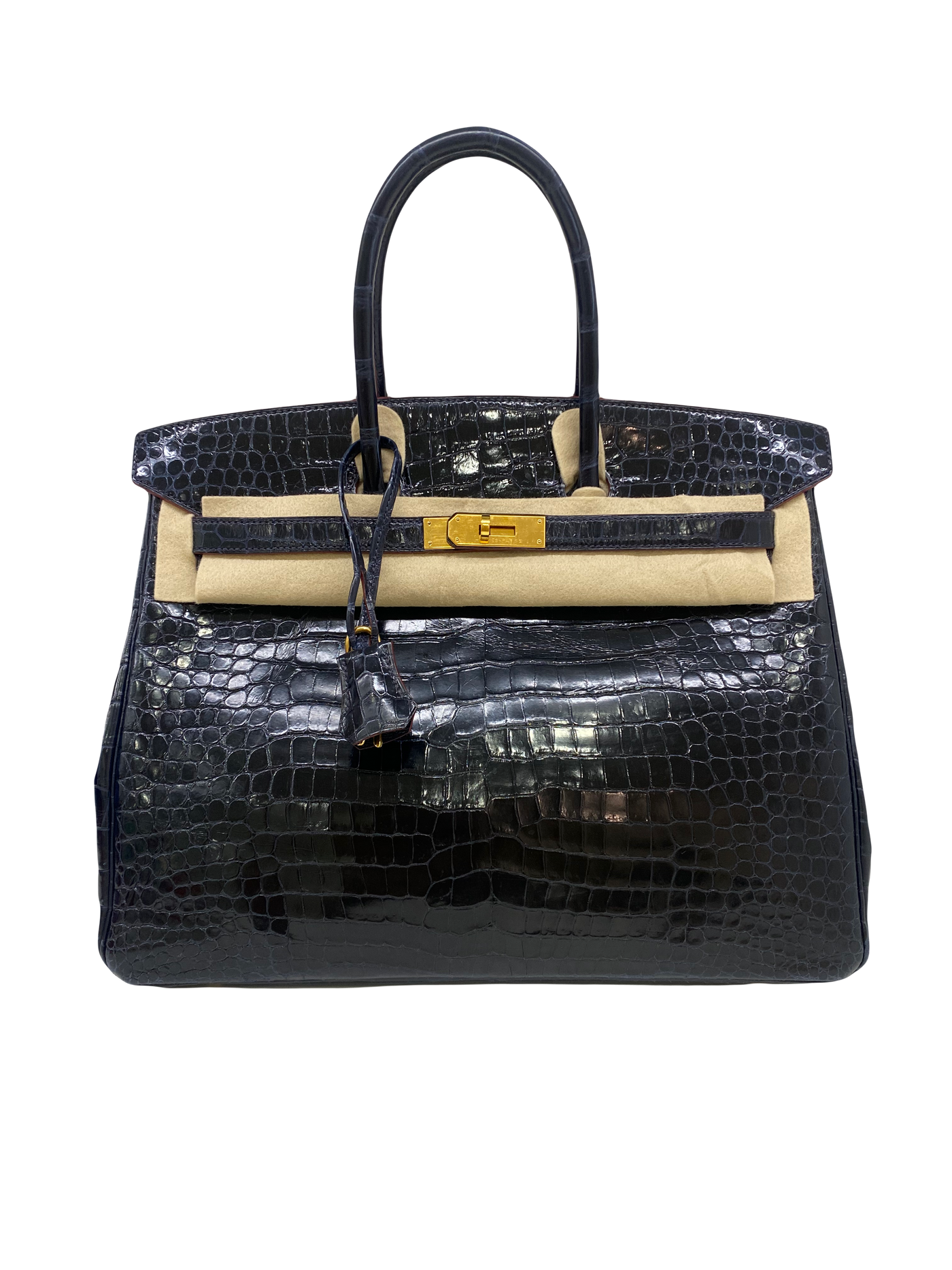 Hermes Birkin 35 Blue Marine Crocodile GHW