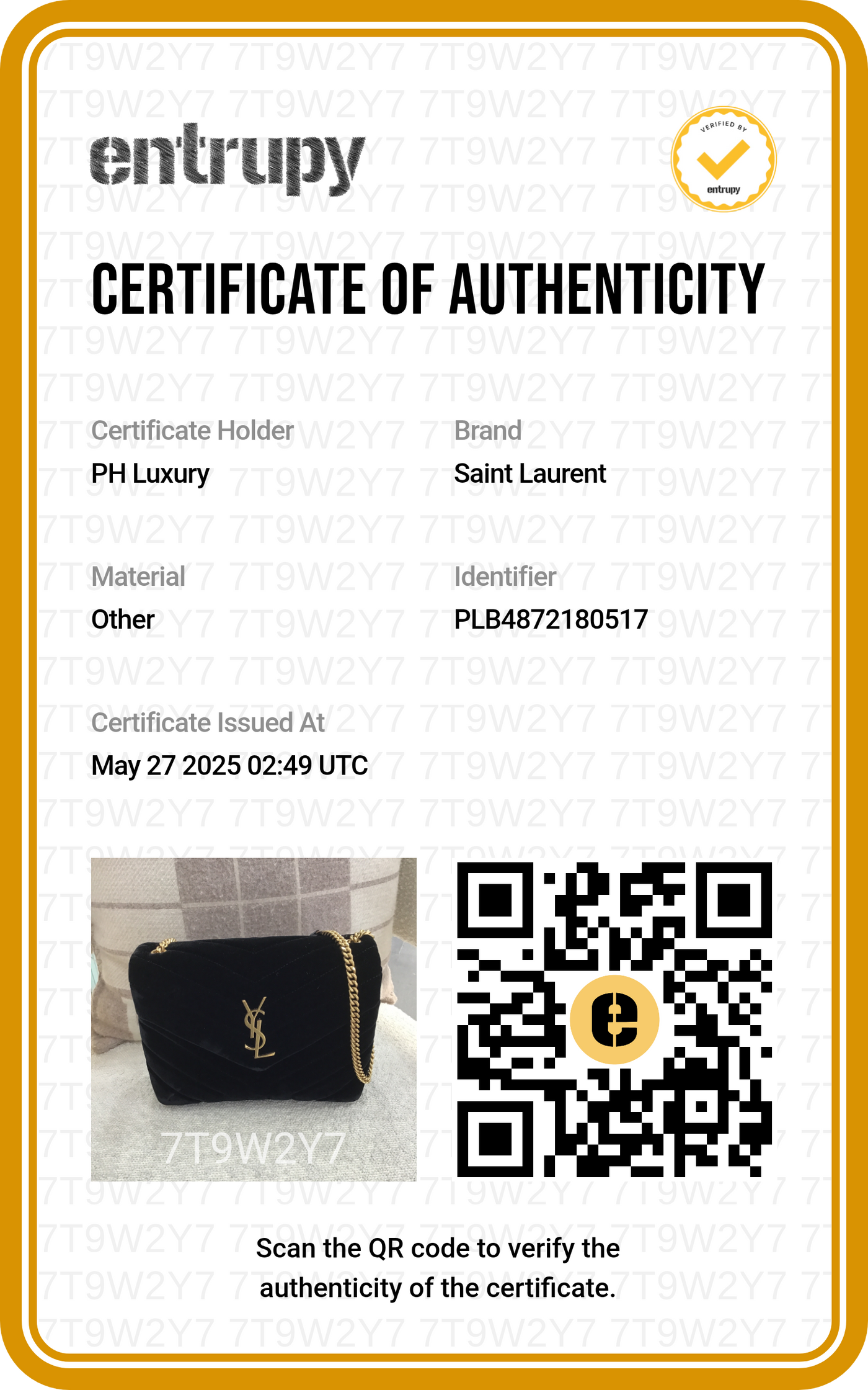 Saint Laurent Velvet LouLou Bag Black GHW