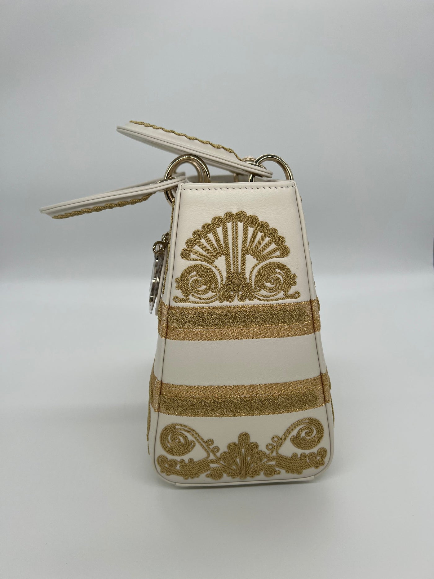Dior Lady Dior - Medium - Latte Leather with Embroidery