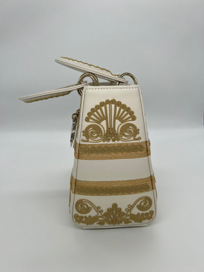 Dior Lady Dior - Medium - Latte Leather with Embroidery