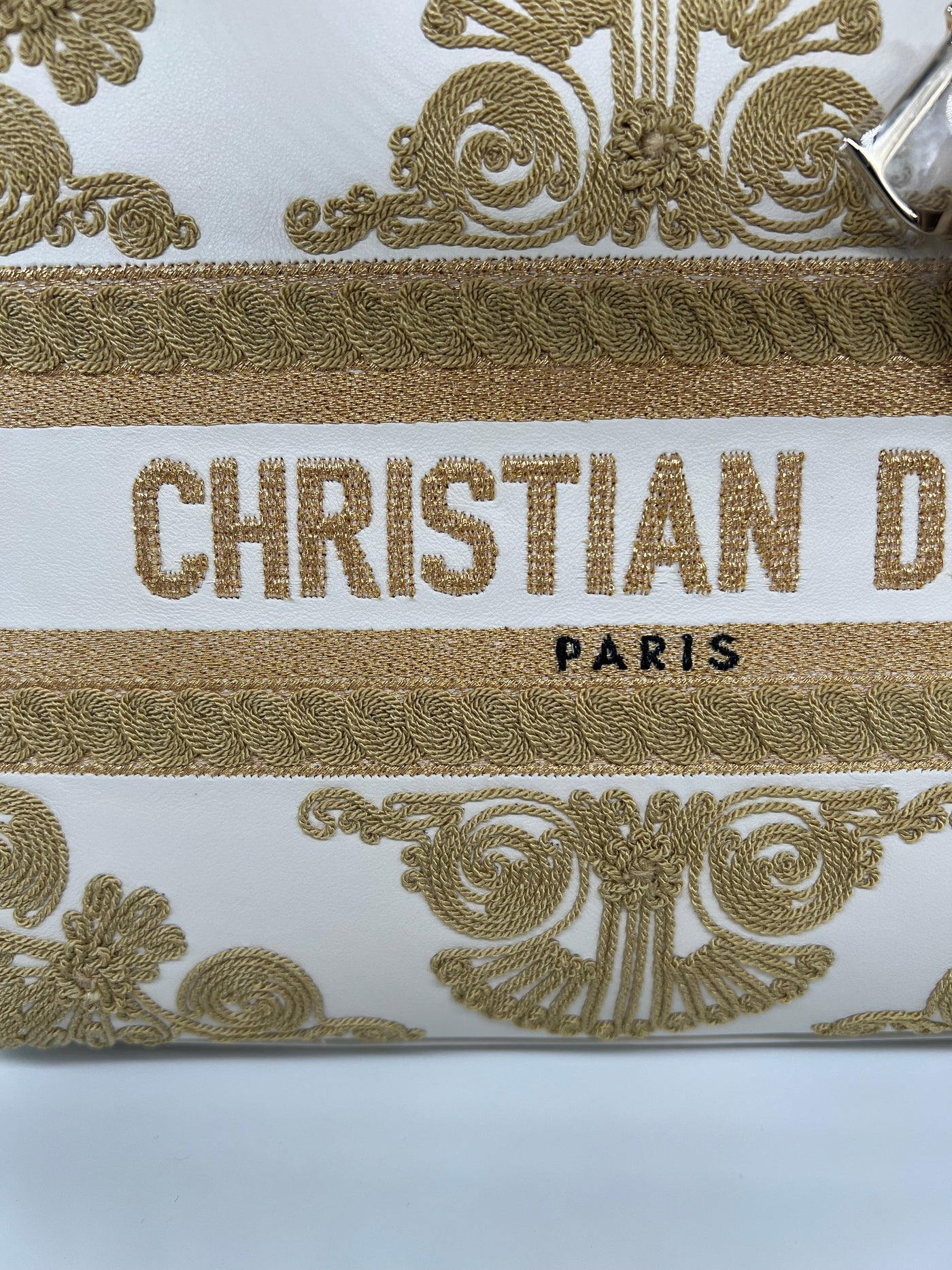 Dior Lady Dior - Medium - Latte Leather with Embroidery