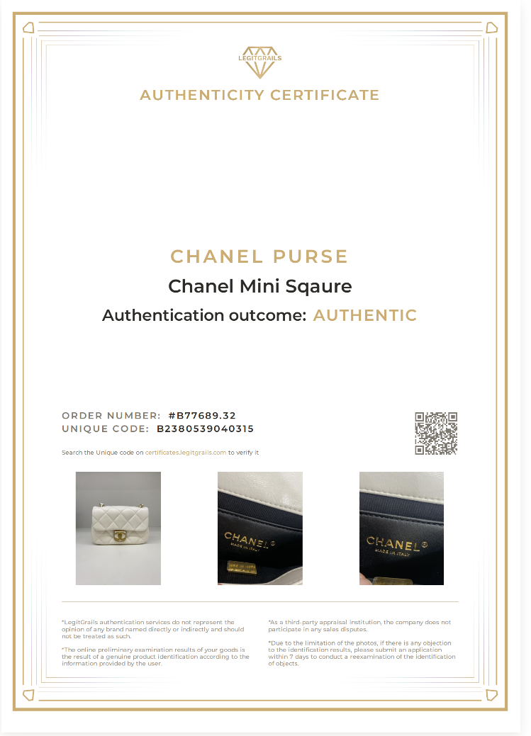 Chanel White Mini with Gold CC microchip