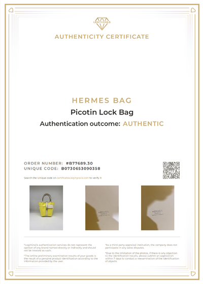 Hermes Picotin 18 Cargo Jaune Citron/Nata