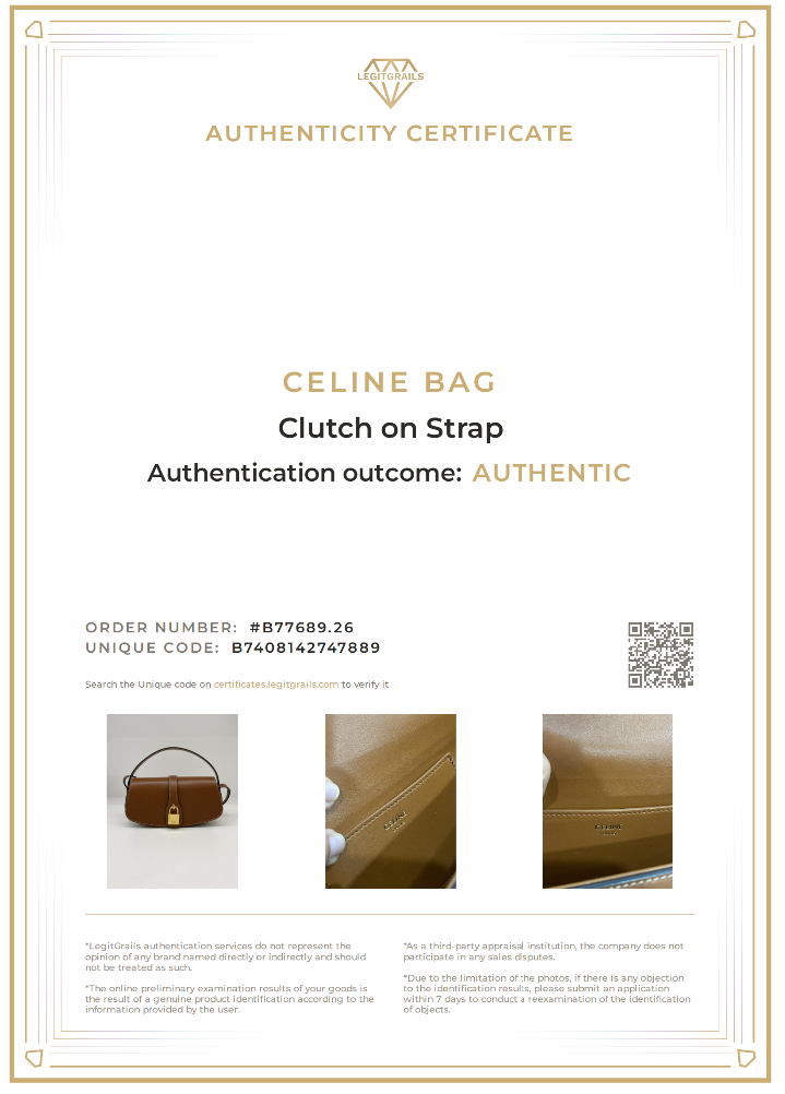 Celine Clutch on Strap Brown GHW