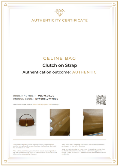 Celine Clutch on Strap Brown GHW